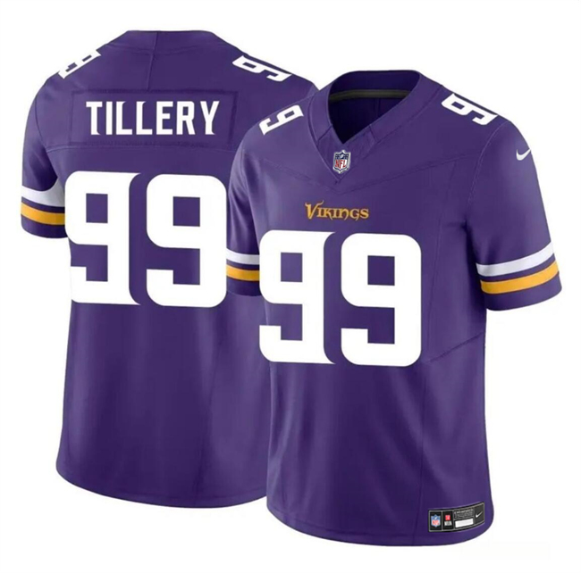 Youth Minnesota Vikings #99 Jerry Tillery Purple 2023 F.U.S.E. Vapor Untouchable Limited Football Stitched Jersey